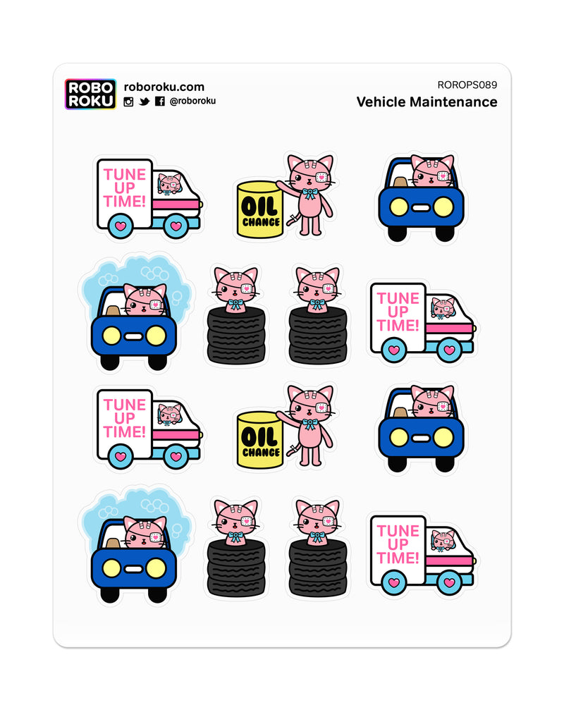 Maintenance Car Sticker Vehicle Maintenance - Planner Stickers β Robo Roku