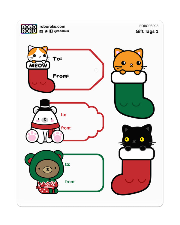 Comfort & Joy Holiday Gift Tags - Planner Stickers