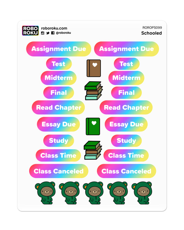 Schooled (Rainbow) - Planner Stickers