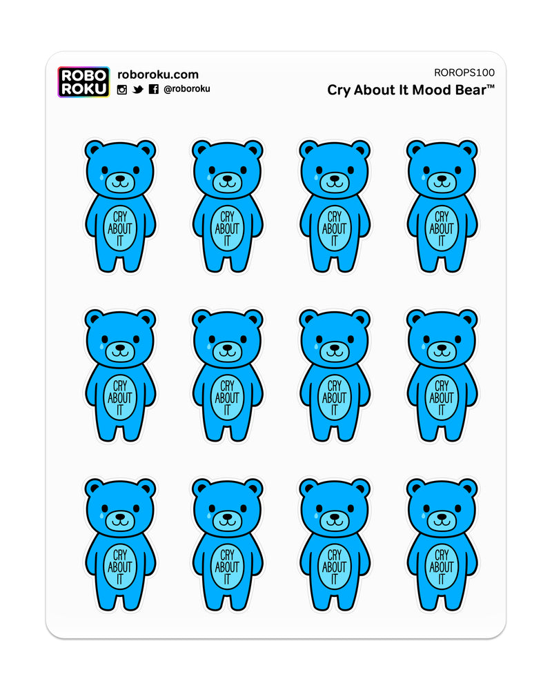 Cry About It Mood Bear - Planner Stickers