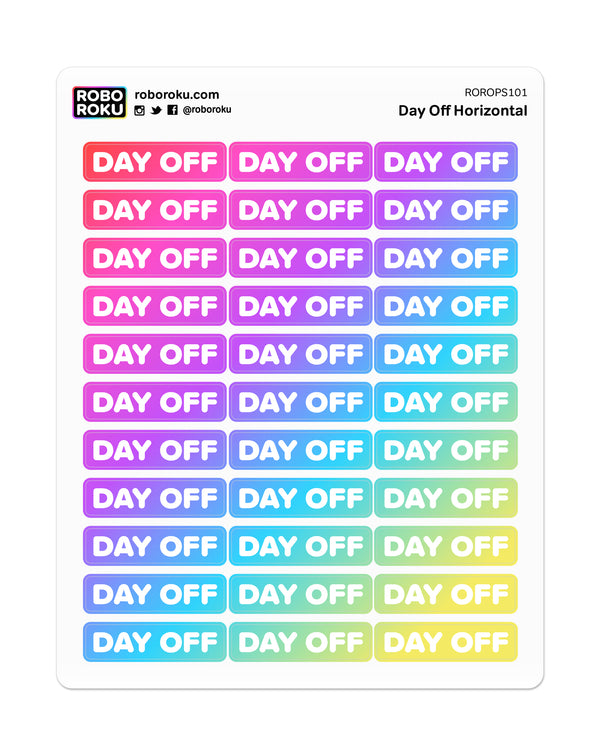 Day Off Horizontal - Planner Stickers
