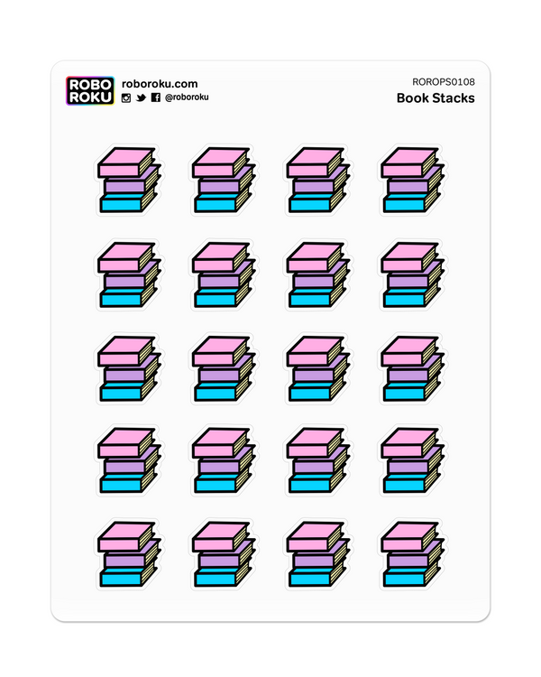 Robo Roku kawaii planner stickers - books & reading