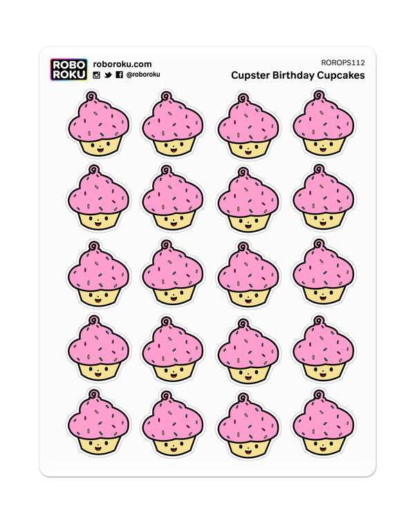 Cupster Birthday Cupcakes - Planner Stickers