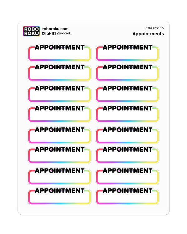 Robo Roku kawaii planner stickers - appointments