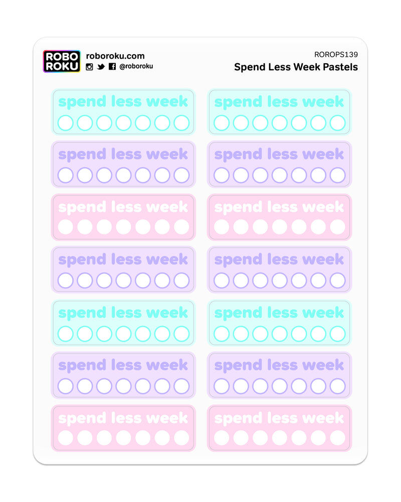 Robo Roku Spend Less Budget Tracker - Kawaii Planner Stickers