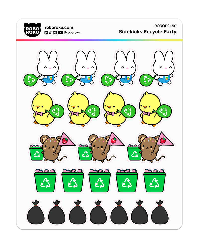 Sidekicks Recycle Party - Planner Stickers
