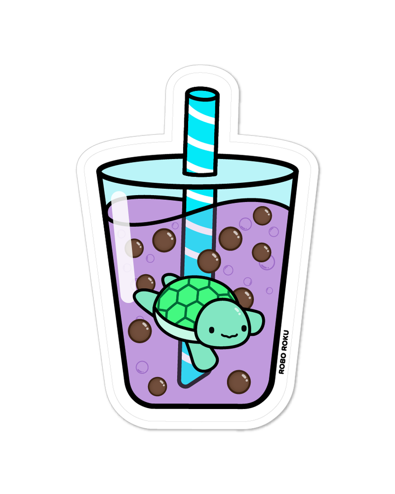Sea Turtle Jimmy Bubble Tea Vinyl Sticker