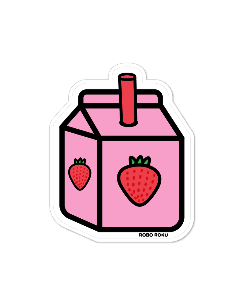Strawberry Milk Glossy Laminated Sticker