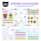Spring Chickadee - Planner Sticker Weekly Kit (Vertical)