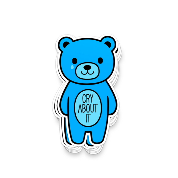 Cry About It Mood Bear Vinyl Sticker