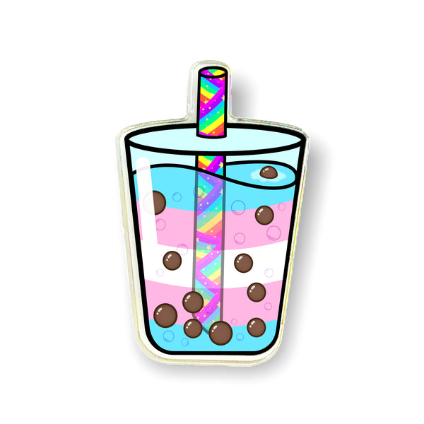 Transgender - EQUALI-TEA Bubble Tea Acrylic Pin