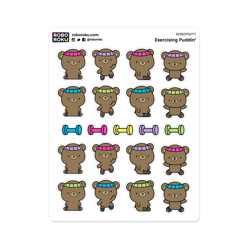Exercising Puddin' Workout - Planner Stickers